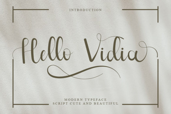 Hello Vidia: An Elegant Script Font for Editorial Design